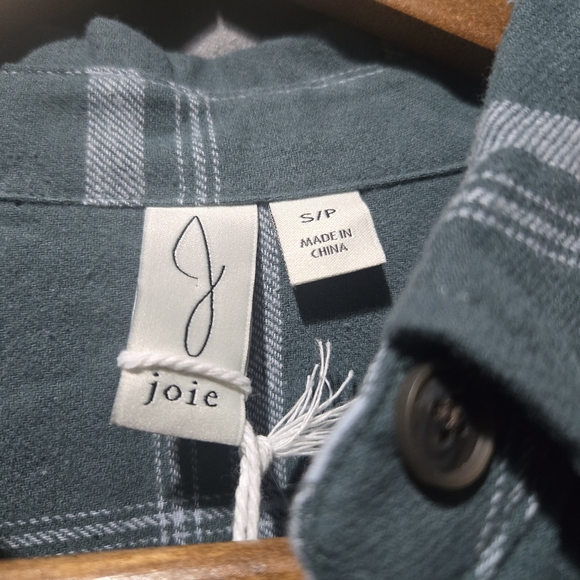 ​NWT Joie Green Plaid Button Down Shirt Size Small -Heritage Chic Cottagecore - Picture 8 of 9